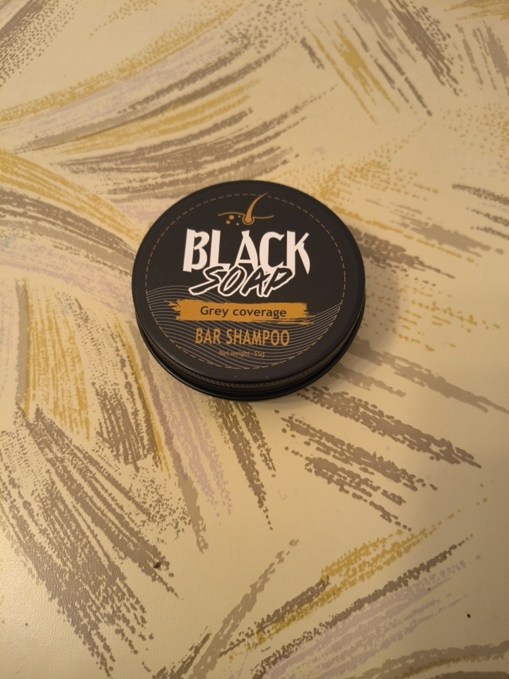 2 Black Soaps Grey Coverage Bar Shampoo - Black with Gold Accent